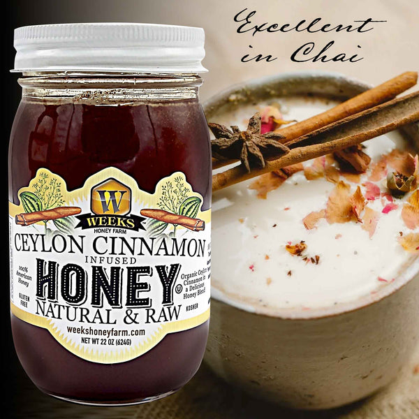 Weeks Infused All-Natural Raw Ceylon Cinnamon Honey, 22 Ounce - Honey - Only $21.99! Order now at Weeks Honey Farm