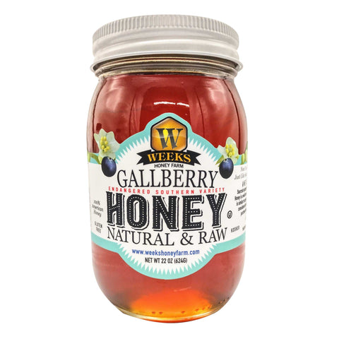 Our Best All-Natural Pure Raw Gallberry Honey | 22 Ounce | Honey from Weeks Honey Farm, Inc.