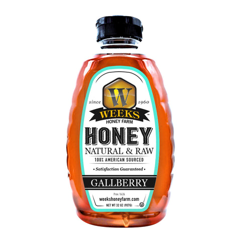 Our Best All-Natural Pure Raw Gallberry Honey | 32 Ounce | Honey from Weeks Honey Farm, Inc.