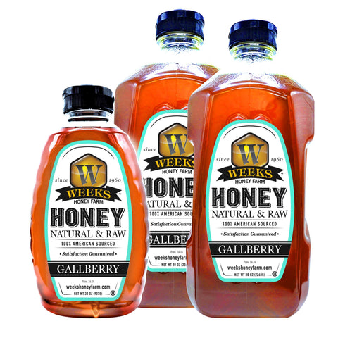 Our Best All-Natural Pure Raw Gallberry Honey | Gallon Multipack | Honey from Weeks Honey Farm, Inc.