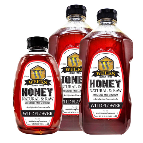 Weeks Pure Raw Wildflower Honey – Georgia’s Sweetest Natural Treasure | Gallon Multipack | Honey from Weeks Honey Farm, Inc.