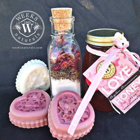 The Weeks Valentine Gift Box will Provide Days of Romance Gift Box from Weeks Naturals | Weeks Honey Farm http://www.WeeksHoneyFarm.com