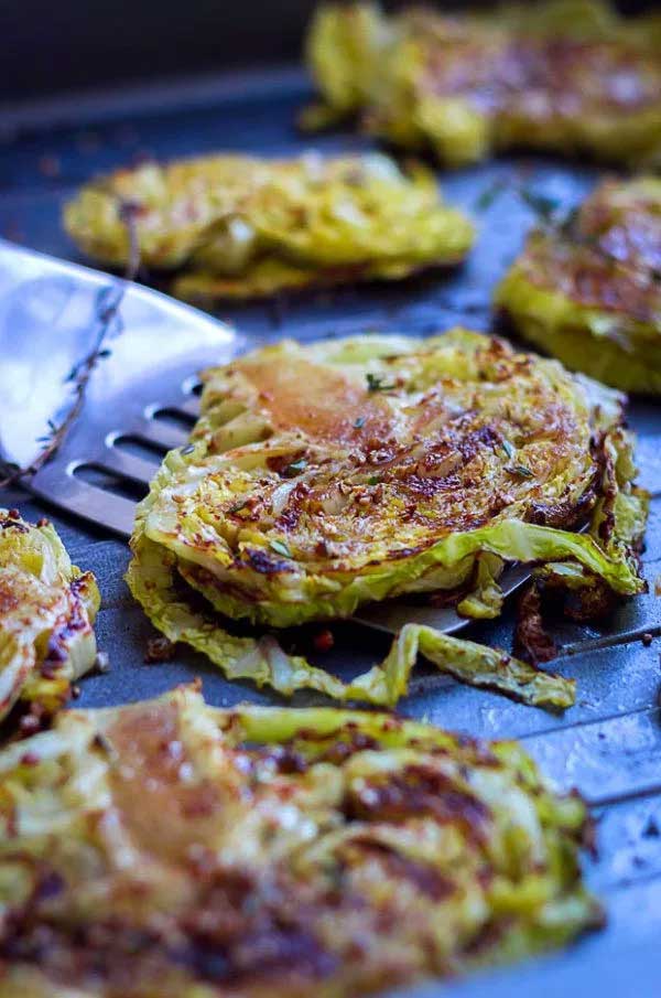 Balsamic Honey Roasted Cabbage Steaks