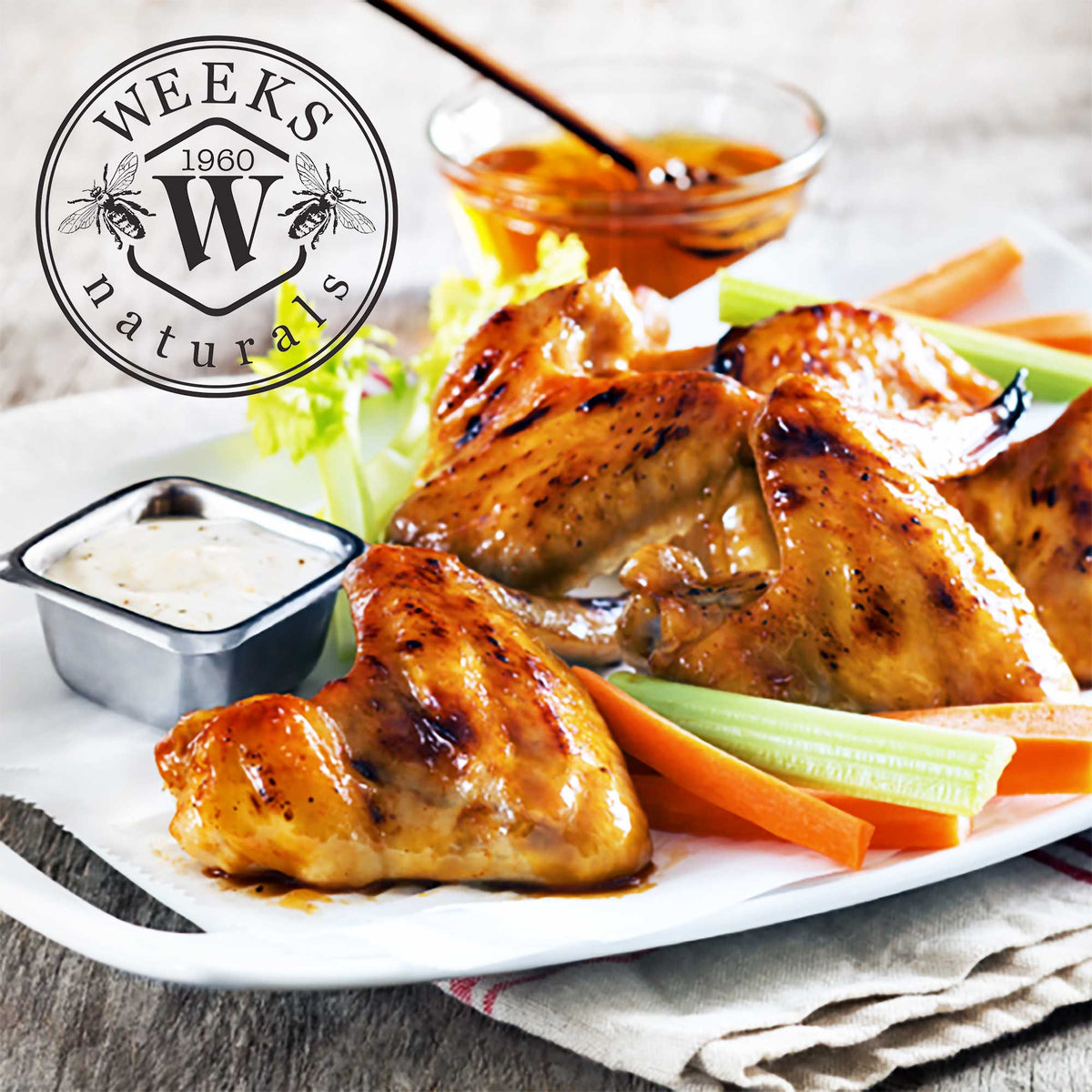 Grilled Sriracha Honey Chicken Wings
