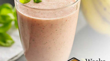 Strawberry Banana Smoothie made with Real Raw Honey from Weeks Honey Farm