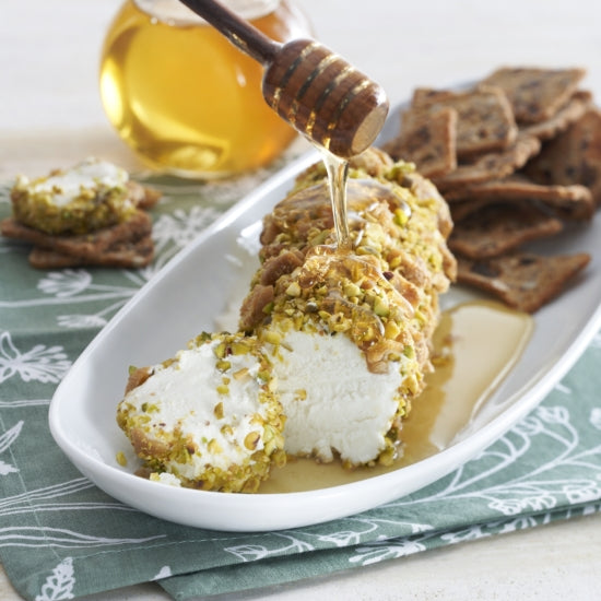 Mediterranean Appetizer- Fig and Pistachio Studded Goat Chee – Weeks Honey Farm