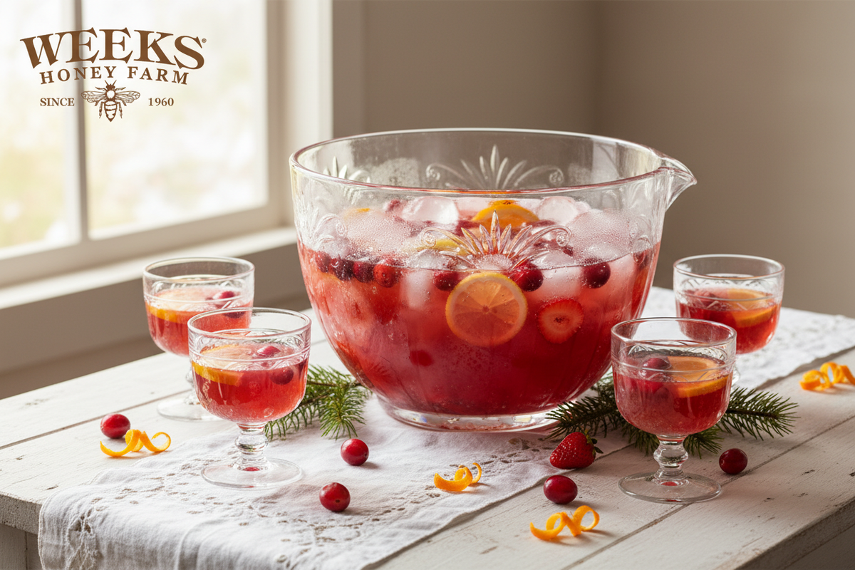 Sparkling Cranberry Orange Honey Party Punch