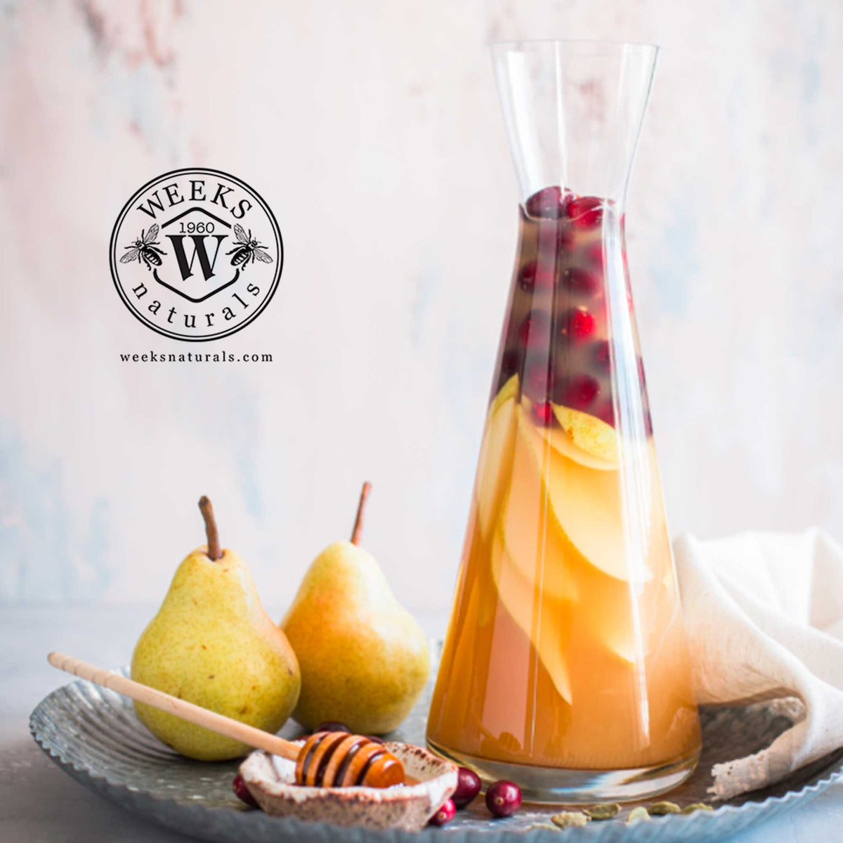 Pear Cardamom Sangria with Honey