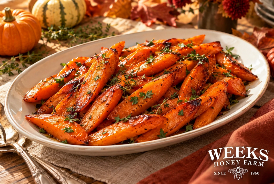 Wildflower Honey Roasted Carrots with Thyme and Browned Edges