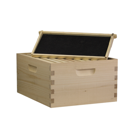 10-Frame Complete Beehive Kit – Fully Assembled (1 Deep & 1 Medium Box) Amish-Made with Frames & Wax-Coated Foundations