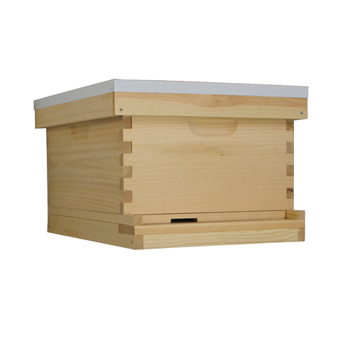 10 Frame Complete Beehive Kit – Fully Assembled (1 Deep Box) Amish-Made with Frames & Wax-Coated Foundations | Weeks Honey Farm