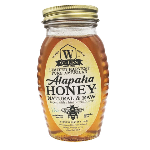 Weeks Vintage Glass Honey; 12 Ounce Honey from Weeks Honey Farm, Inc. http://www.WeeksHoneyFarm.com