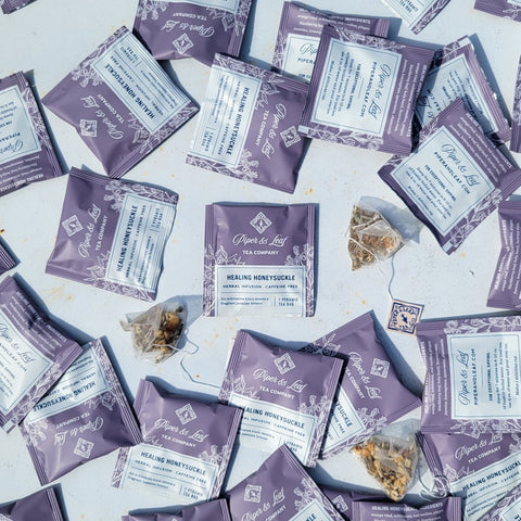 Healing Honeysuckle Case of Individually Wrapped Tea Bags- 50ct | | Tea Bag from Piper and Leaf Tea Co.