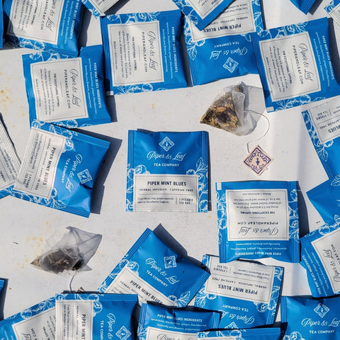 Piper Mint Blues Case of Individually Wrapped Tea Bags- 50ct | | Tea Bags from Piper and Leaf Tea Co.