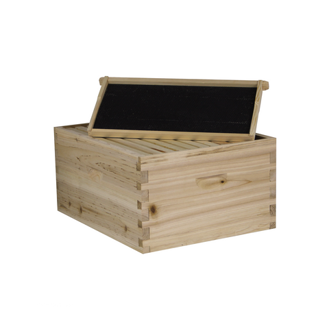 10 Frame Deep Brood Box w/ Dovetail Joints (Unassembled w/ Frames and Foundations) | | Hive Bodies And Supers from Galena Farms