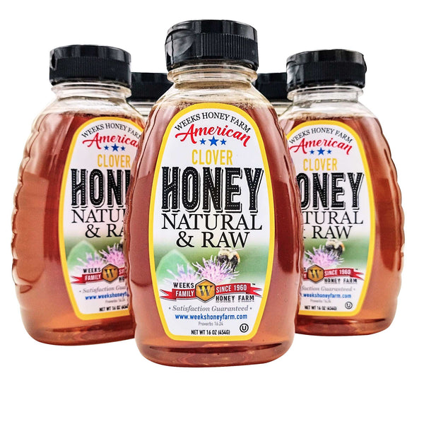 6 Pack of Clover Honey; 16 Ounce - Honey - Only $49.99! Order now at Weeks Honey Farm