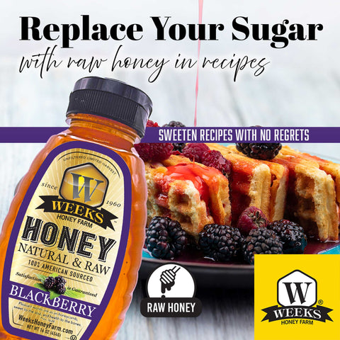 Weeks Raw Blackberry Honey - Honey - Only $7.99! Order now at Weeks Honey Farm Fast shipping and excellent customer service.