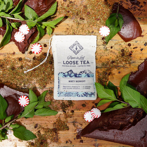 Minty Midnight Muslin Bag of Loose Leaf Tea - 15 Servings | | Loose Tea from Piper and Leaf Tea Co.