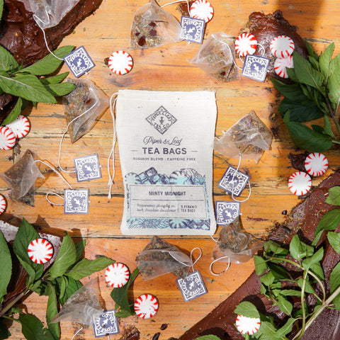 Minty Midnight 9ct Tea Bags in Muslin | | Tea Bags from Piper and Leaf Tea Co.