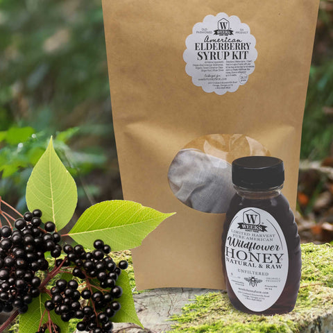 American Elderberry DIY Syrup Kit with Raw Wildflower Honey (Weeks Honeyopathc™) - Vitamins & Supplements - Only $29.99! Order now at Weeks Honey Farm Fast shipping and excellent customer service.