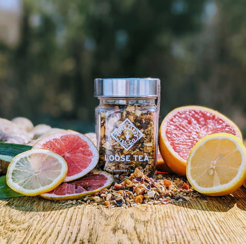 Golden Hour Tonic Glass Jar of Loose Leaf Tea - 30 Servings | | Loose Tea from Piper and Leaf Tea Co.