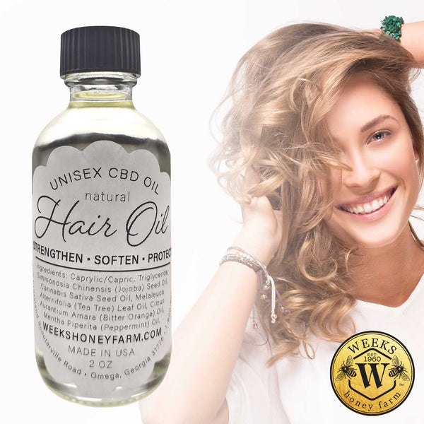 Weeks Hair Oil Blend Will Nourish Your Hair or Beard Perfectly - Vitamins & Supplements - Only $10.99! Order now at Weeks Honey Farm
