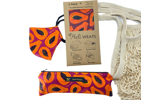 Meli Wraps Care Collection Purple Papaya Care Pack - Care Box - Only $69! Order now at Weeks Honey Farm Fast shipping and excellent customer service.