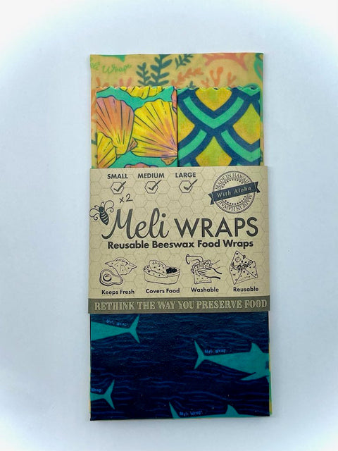 Beeswax Wrap Variety Pack - Ocean Print - variety Beeswax Wrap - Only $24.99! Order now at Weeks Honey Farm Fast shipping and excellent customer service.