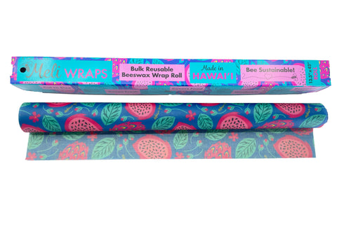 Beeswax Wrap Bulk Roll - Dragonfruit Print