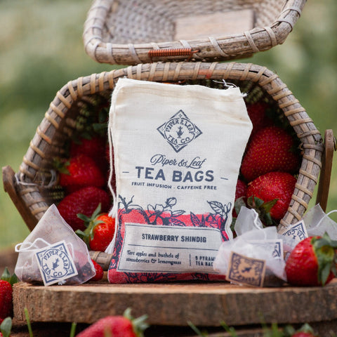 Strawberry Shindig 9ct Tea Bags in Muslin | | Tea Bags from Piper and Leaf Tea Co.