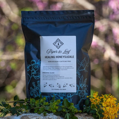 Healing Honeysuckle Bulk Sachets - 70ct Tea Bags | | Tea Bags from Piper and Leaf Tea Co.