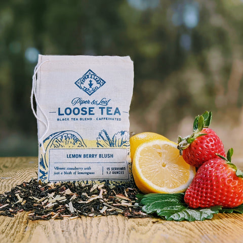 Lemon Berry Blush Muslin Bag of Loose Leaf Tea - 15 Servings | | Loose Tea from Piper and Leaf Tea Co.