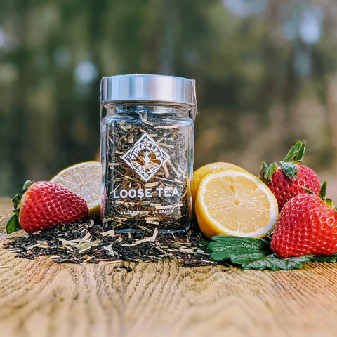 Lemon Berry Blush Glass Jar of Loose Leaf Tea - 30 Servings | | Loose Tea from Piper and Leaf Tea Co.