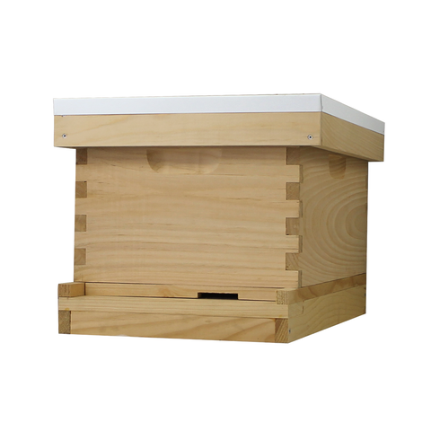 8 Frame Complete Beehive Kit – Unassembled (1 Deep Box) Amish-Made with Frames & Wax-Coated Foundations | Weeks Honey Farm