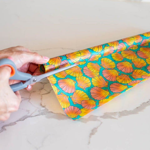 Meli Wraps Beeswax Wrap Bulk Roll + Cutlery Set in Shell Print | | Beeswax Rolls from Meli Wraps