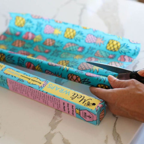 Beeswax Wrap Bulk Roll - Pineapple Print | | Beeswax Rolls from Meli Wraps