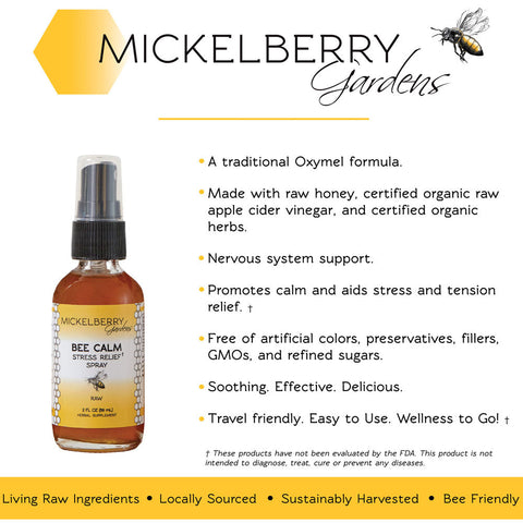 Bee Calm Stress Relief Spray - Honey Tonic - Only $9.59! Order now at Weeks Honey Farm Fast shipping and excellent customer service.