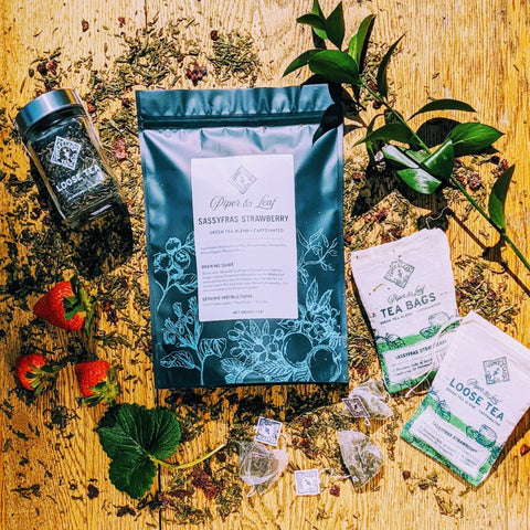 Sassyfras Strawberry Bulk Sachets - 70ct Tea Bags | | Tea Bags from Piper and Leaf Tea Co.