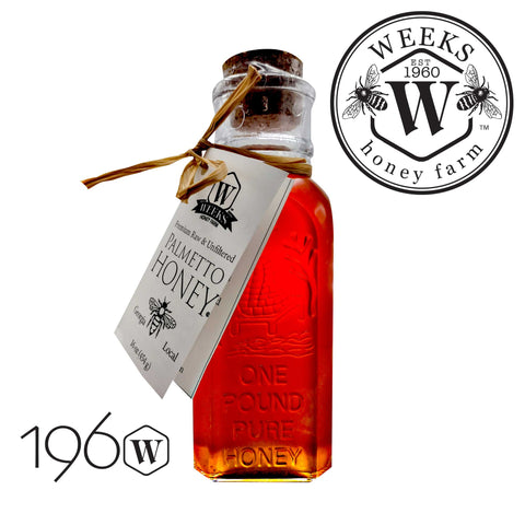 Weeks Vintage Glass Corked Honey Jars- Special Edition; 16 oz -  - Only $14.99! Order now at Weeks Honey Farm Fast shipping and excellent customer service.