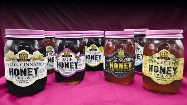 Weeks Raw Palmetto Honey, 22 oz - Premium Honey from Weeks Honey Farm - Just $19.99! Shop now at Weeks Naturals | Weeks Honey Farm
