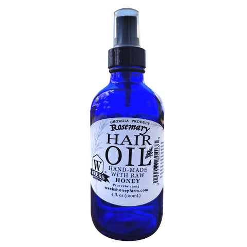 Weeks Rosemary and Raw Honey Hair Oil (4 oz) - Vitamins & Supplements - Only $24.99! Order now at Weeks Honey Farm Fast shipping and excellent customer service.