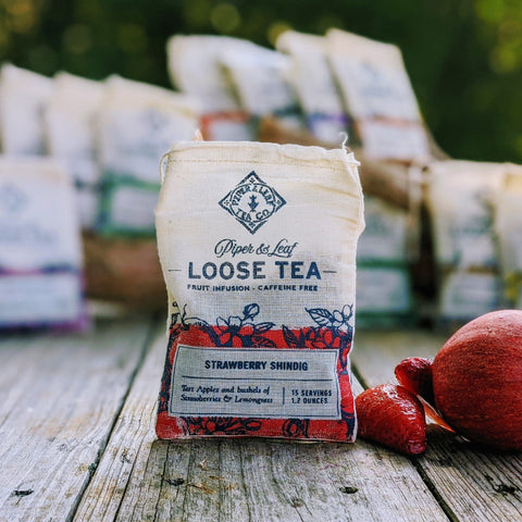 Strawberry Shindig Muslin Bag of Loose Leaf Tea - 15 Servings | | Loose Tea from Piper and Leaf Tea Co.