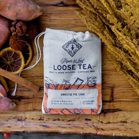 Sweetie Pie Chai Muslin Bag of Loose Leaf Tea - 15 Servings | | Loose Tea from Piper and Leaf Tea Co.