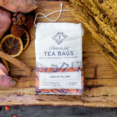 Sweetie Pie Chai 9ct Tea Bags in Muslin | | Tea Bags from Piper and Leaf Tea Co.