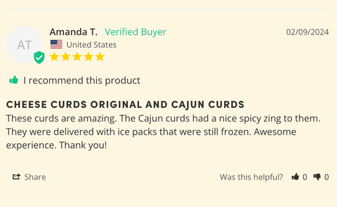 Cajun Cheese Curds *Ships Fresh Daily* from Wisconsin - Cheese - Only $8.95! Order now at Weeks Honey Farm Fast shipping and excellent customer service.