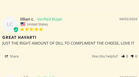 Dill Havarti from Wisconsin - House Cheese - Only $8.95! Order now at Weeks Honey Farm Fast shipping and excellent customer service.