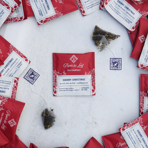 Cherry Christmas Case of Individually Wrapped Tea Bags- 50ct | | Tea Bags from Piper and Leaf Tea Co.