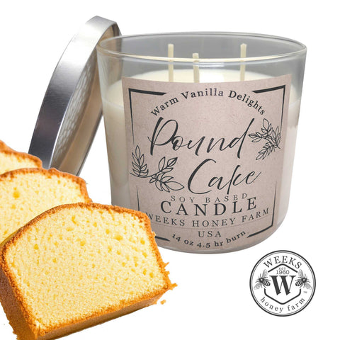 Weeks Premium Soy Candles; 3 Wick Gifts from Weeks Honey Farm, Inc. http://www.WeeksHoneyFarm.com
