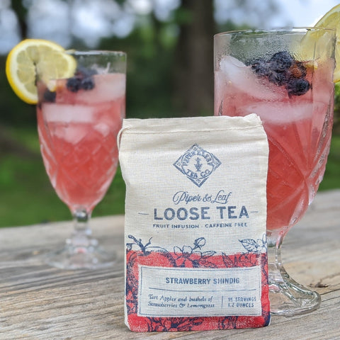 Strawberry Shindig Muslin Bag of Loose Leaf Tea - 15 Servings | | Loose Tea from Piper and Leaf Tea Co.