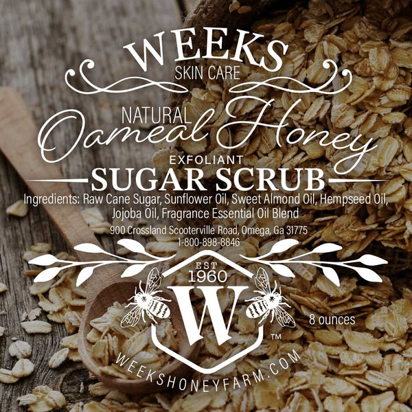 Exfoliating Honey Oats Sugar Scrub: 8 oz - Premium Soaps from Weeks Naturals | Weeks Honey Farm - Just $9.99! Shop now at Weeks Naturals | Weeks Honey Farm